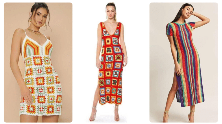 Vestidos de Crochê com Quadradinhos – Granny Squares: Um Toque Retrô e Moderno