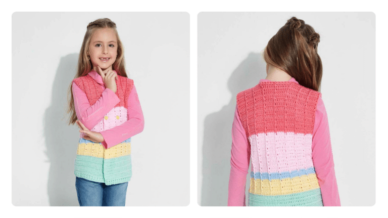 Receita Colete de Crochê Infantil Colorido