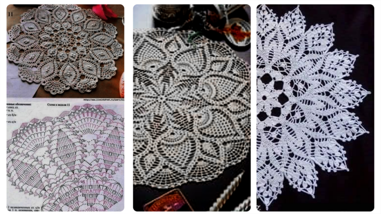 Projetos de Crochê Simples: 42 Centros de Mesa em Crochê com Gráficos!