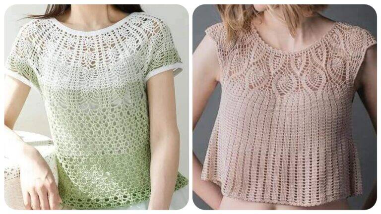 Blusas de Crochê com Gola Redonda: Elegância Versátil para Todas as Estações