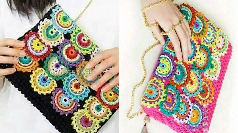 Diy Crochê Moderno Carteiras Clutch de Crochê Design Exclusivo com Gráficos