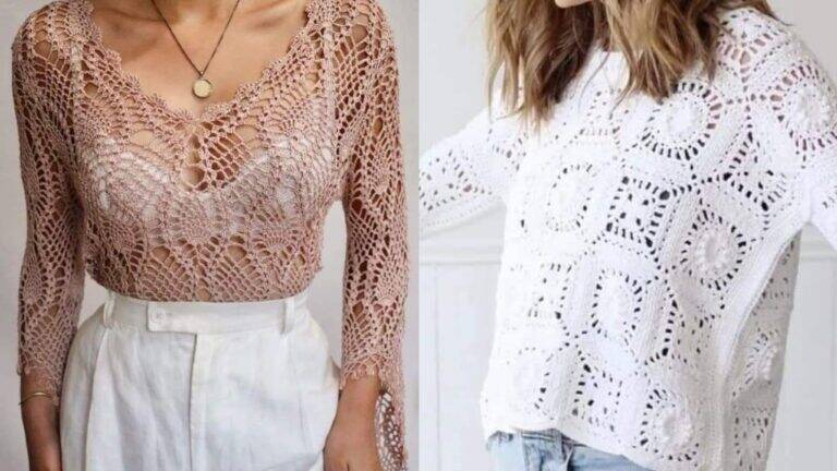 Blusas Belíssimas de Crochê: Explorando Padrões Intricados e Detalhes Artesanais