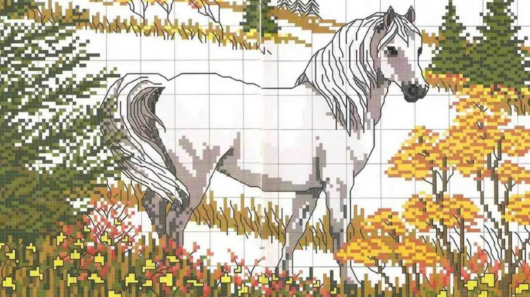 Explore a Arte do Bordado: Cavalo em Ponto Cruz com Gráficos!