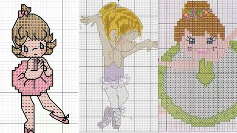 A Encantadora Arte de Bordar Bailarinas em Ponto Cruz com Gráfico!