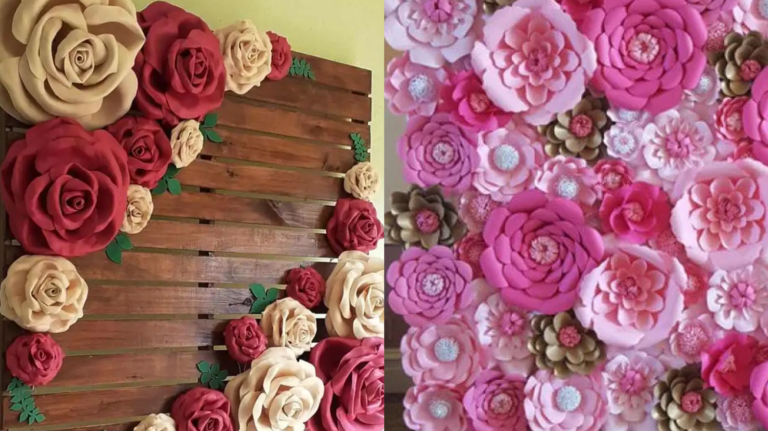 Painéis com Flores de Papel: A Arte Delicada na Decoração