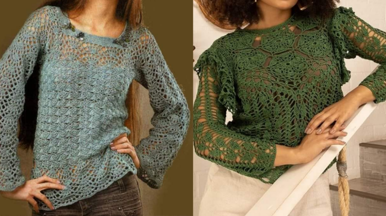 Blusas em Crochê Estilo Romântico Lindíssimas com Padrões Grátis