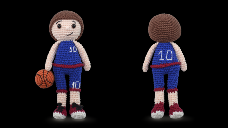 Receita Amigurumi de Crochê Jogador de Basquete