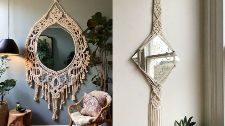 Espelhos em Macramê: Elegância Artesanal para sua Decoração