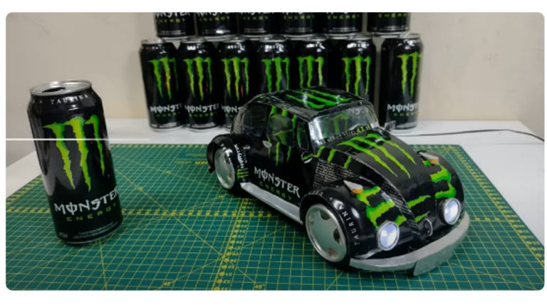 Passo a Passo: Fusca de Latinha de Energético – Tutorial