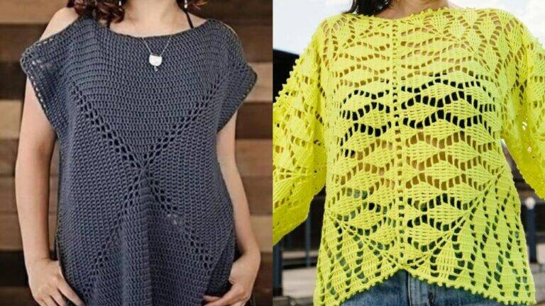 Desperte Sua Criatividade com Estas Blusas de Crochê Lindas