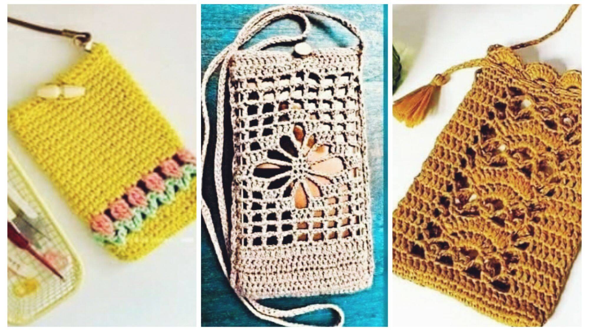 Bolsinhas Tiracolo Porta Celular em Crochê: Estilo e Praticidade em Suas Mãos!