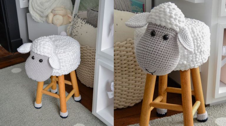 Banquinho de Crochê Ovelha: Conforto e Charme com Técnica de Amigurumi