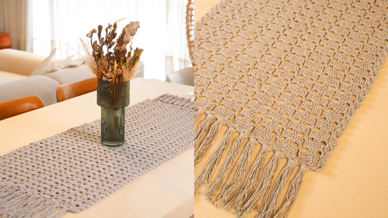Trilho de Mesa em Crochê Retangular Rocha: Elegância e Charme para a Decoração da Sua Casa