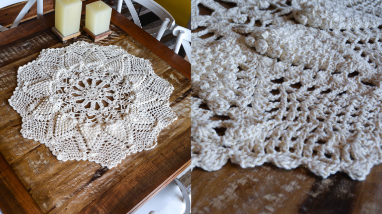 Centro de Mesa de Crochê Circular Brilho Natural: Elegância e Sofisticação para Sua Decoração