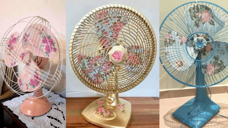 DIY Como Fazer Decoupage em Ventiladores para uma Decoração Vintage e Romântica
