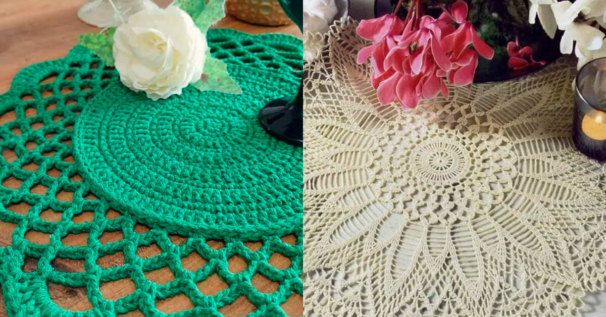 Centros de Mesa Redondos em Crochê: Mais Elegância na Decoração