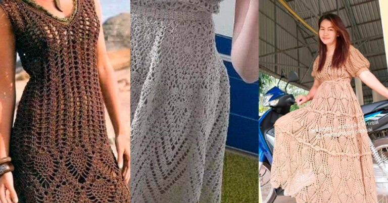 25 Vestidos de Crochê para Fazer com Gráficos Grátis