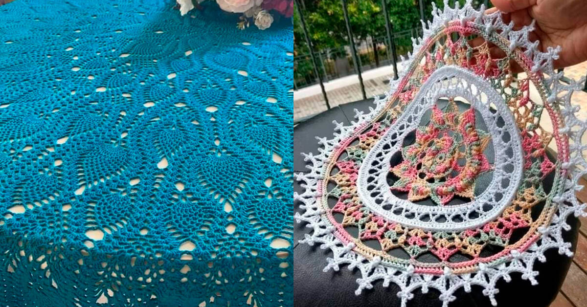 Ideias de Centros de Mesa Redondos em Crochê para Decorar Sua Casa