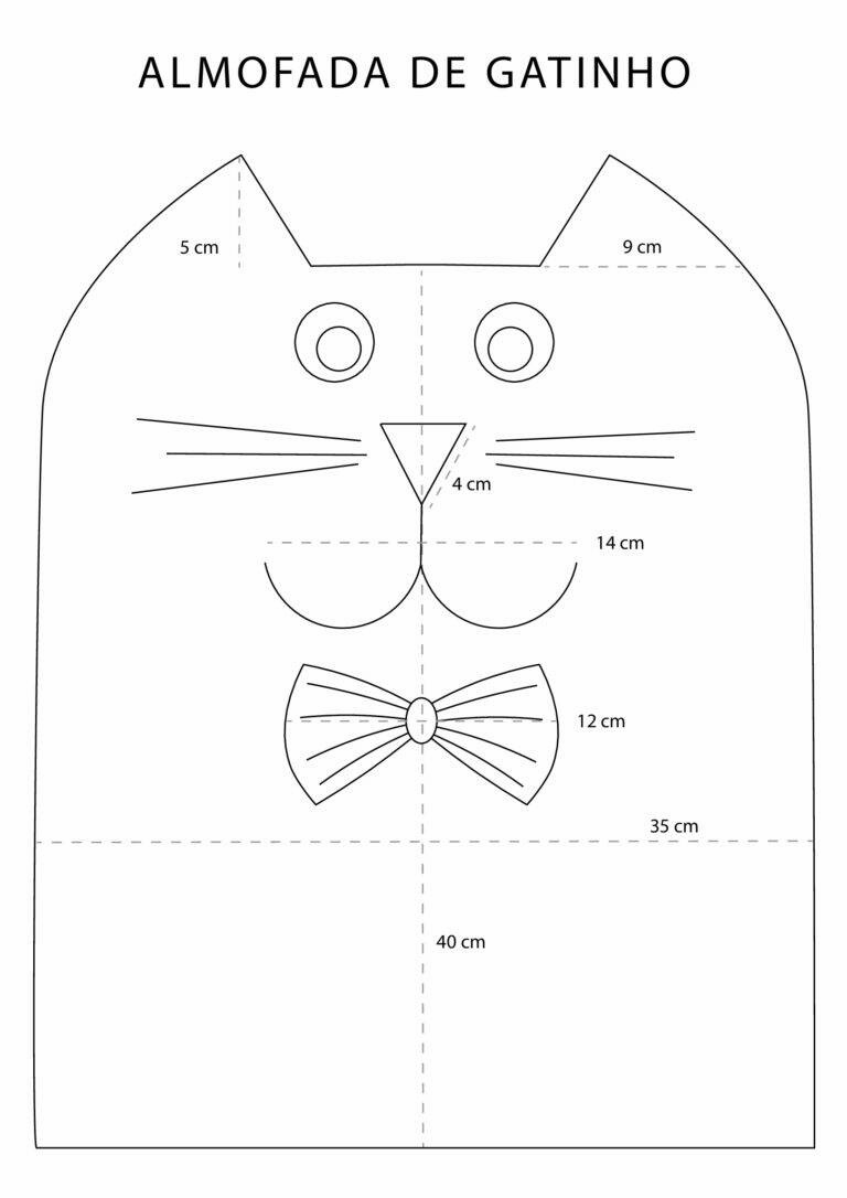 Molde usado no patchwork da almofada de gatinho.