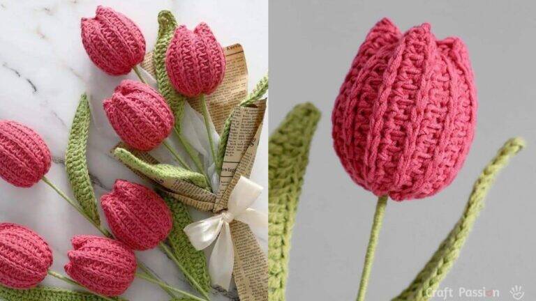 Crochê de Luxo: Como Criar Tulipas em Crochê com Delicadeza e Elegância