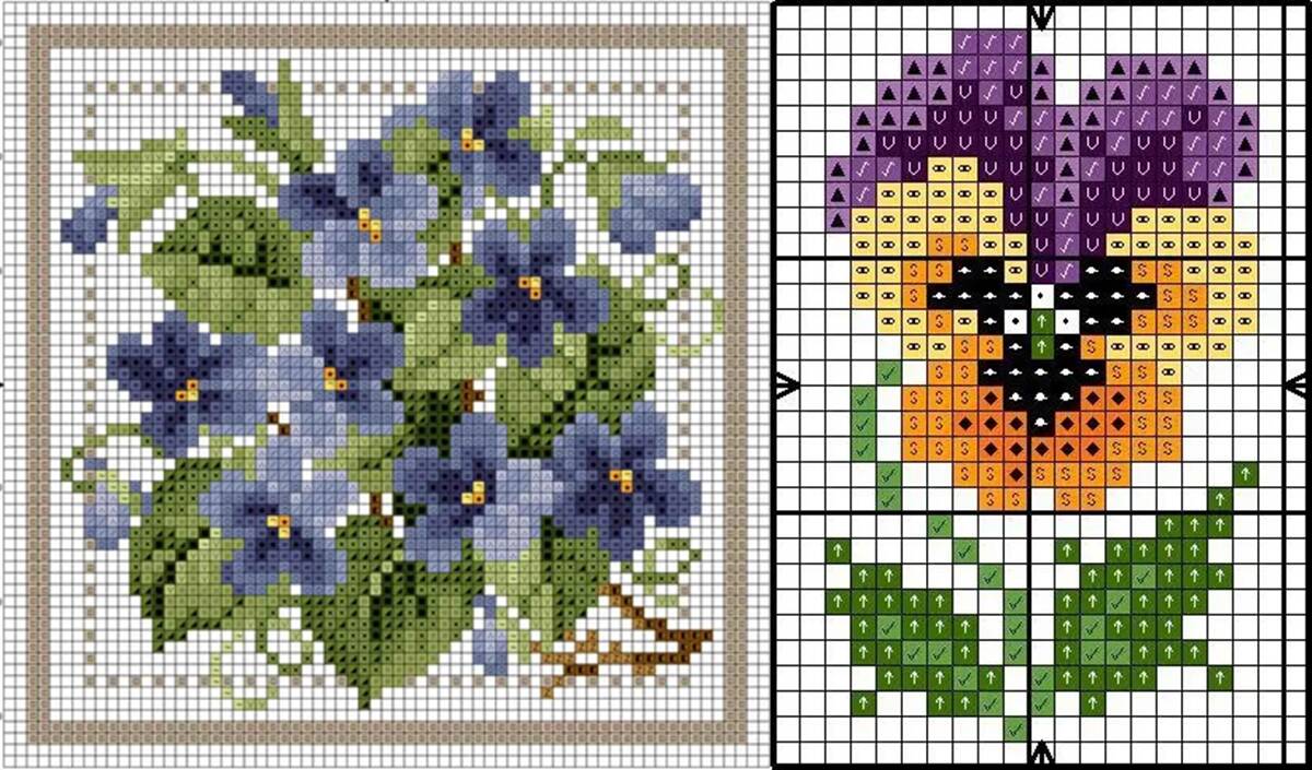 Violetas em Ponto Cruz: Torne Seu Artesanato Mais Charmoso