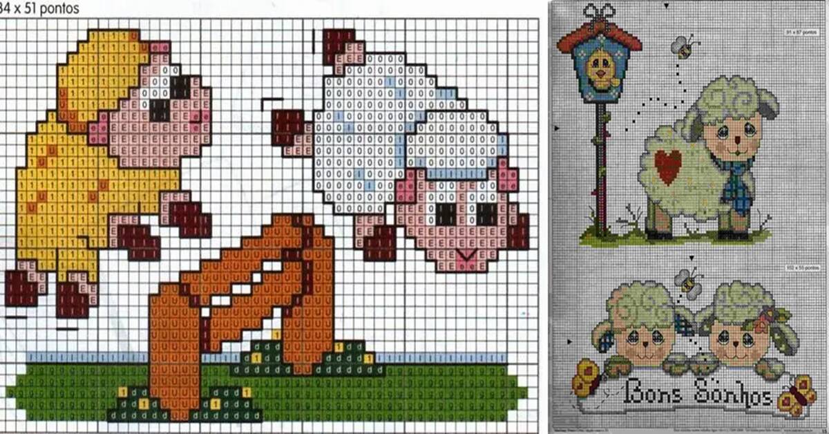 Gráficos de Ovelhas em Ponto Cruz: Guia Completo