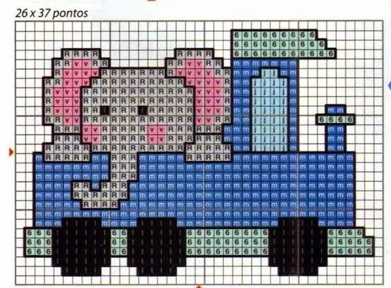 elefantes em ponto cruz