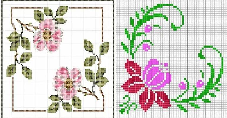 Flores de Canto em Ponto Cruz: Transforme seu Artesanato!