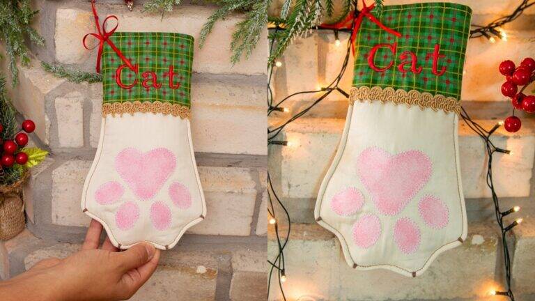 Bota Natalina Cat em Patchwork: Aprenda a Fazer a Sua!