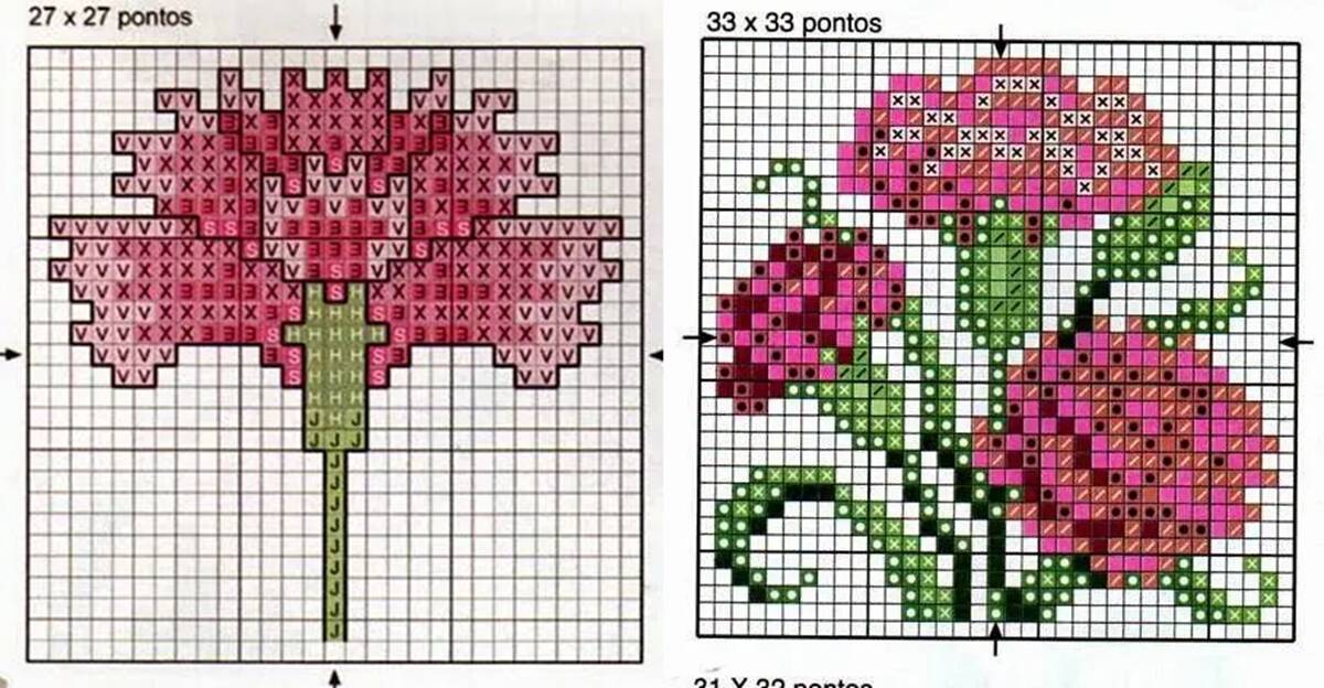 Cravos em Ponto Cruz: Uma linda Flor no Seu Bordado!
