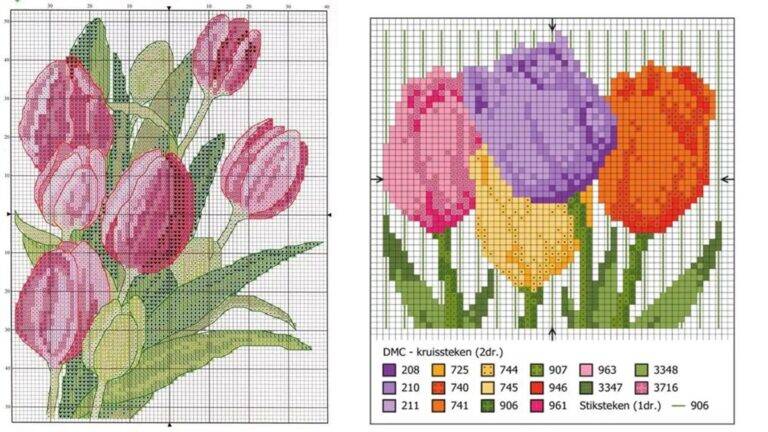 Tulipas em Ponto Cruz: Aprenda a Coloca-las no seu Artesanato!