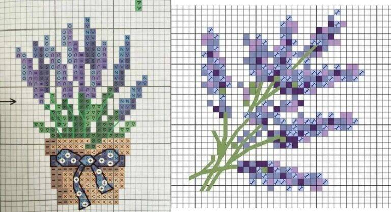 Lavanda em Ponto Cruz: Aprenda a Bordar Essa Linda Flor!