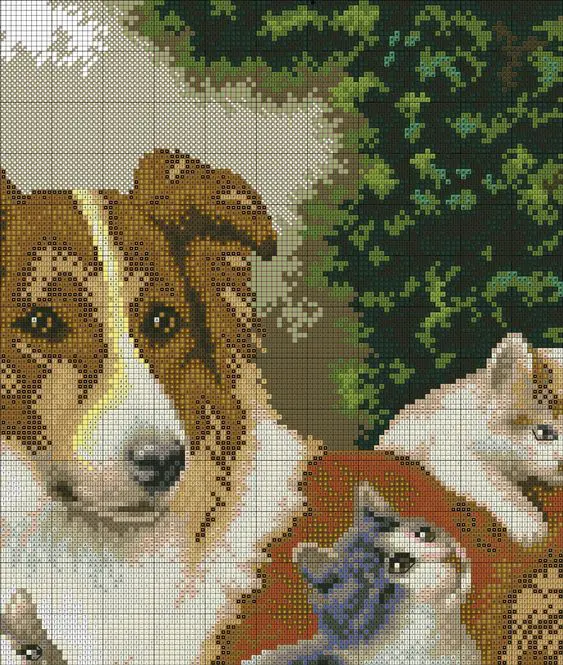 quadros de animais em ponto cruz