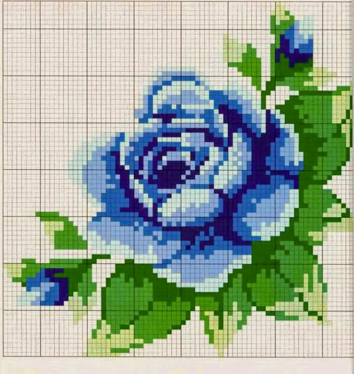 rosas em ponto cruz