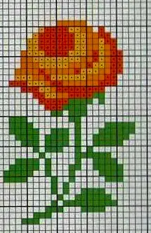 rosas em ponto cruz