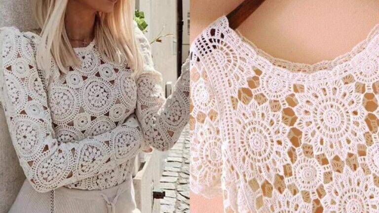Blusas de Crochê com Motivos: Crie Peças Exclusivas e Sofisticadas