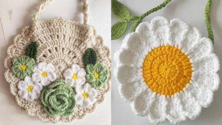 Estilo e Delicadeza: Bolsinhas de Crochê para as Meninas Arrasarem