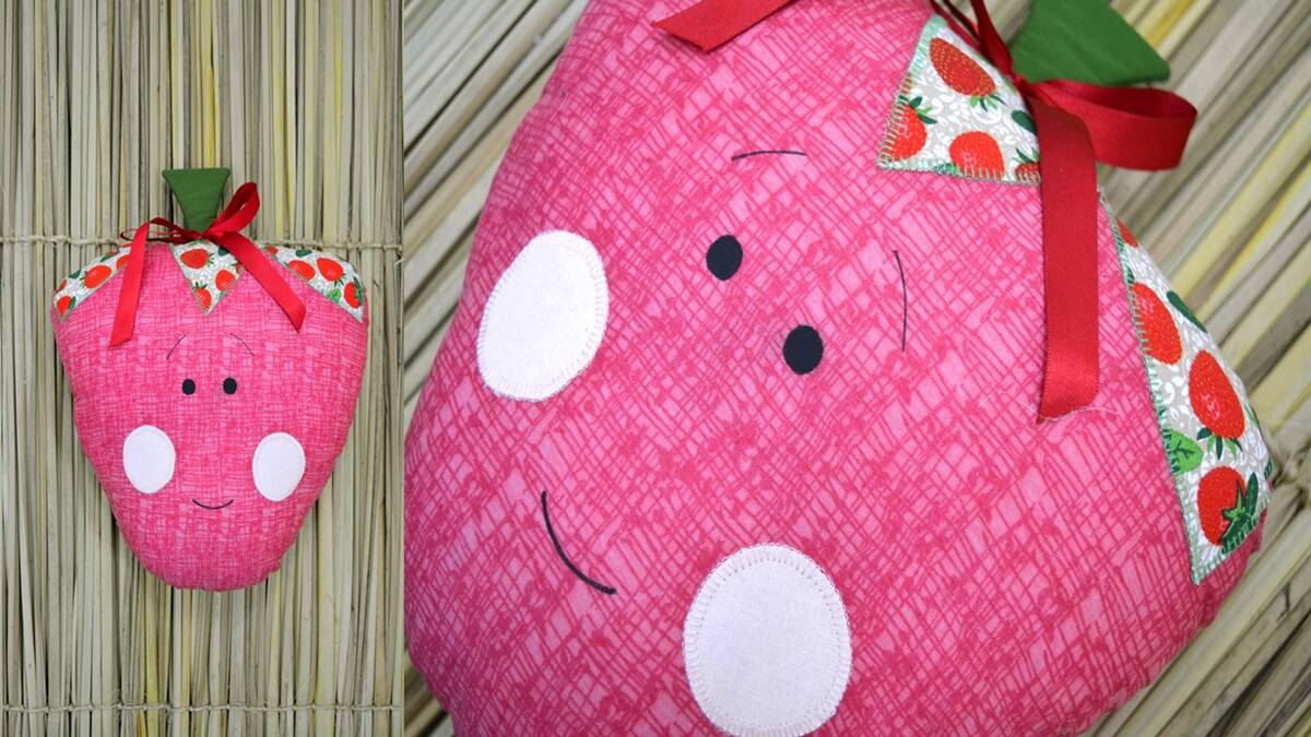 almofada-de-morango-em-patchwork
