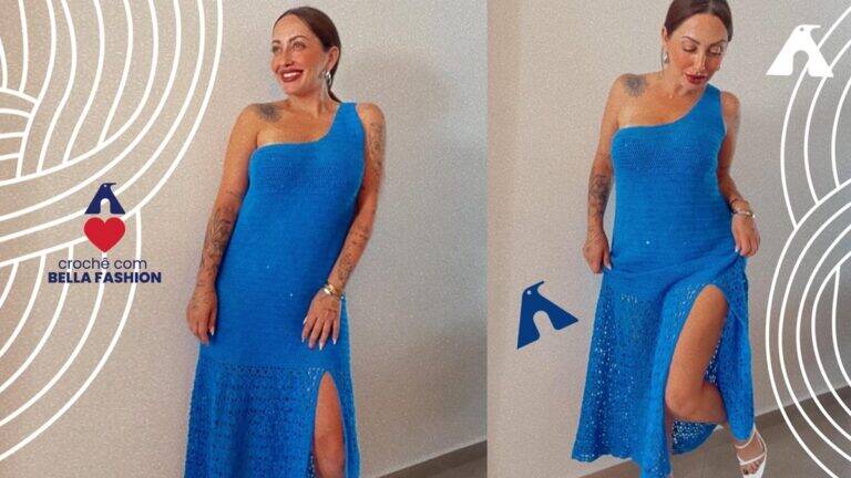 Vestido em Crochê Azul: Linda Peça Para o Seu Guarda-Roupa!