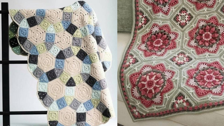 Mantas de Crochê Lindérrimas em Padrões de Crochê Premium com Gráficos!