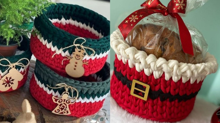Lembrancinhas e Porta-Lembrancinhas de Crochê para Presentear no Natal