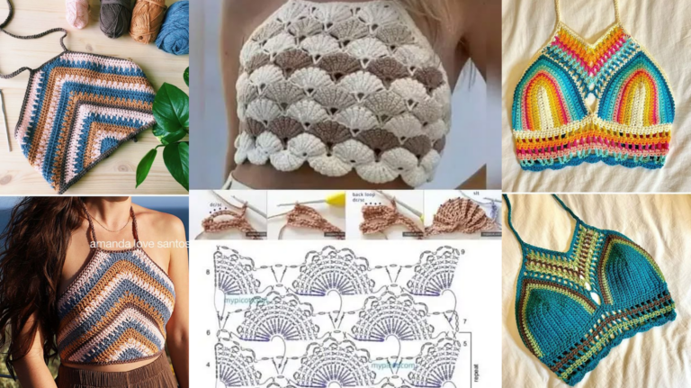 Tops de Crochê que Dão um Toque de Elegância no Verão com Gráficos e Video Aula