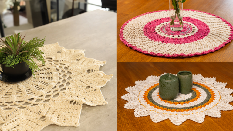 Confira 3 Centros de Mesa de Crochê com RECEITA COMPLETA !