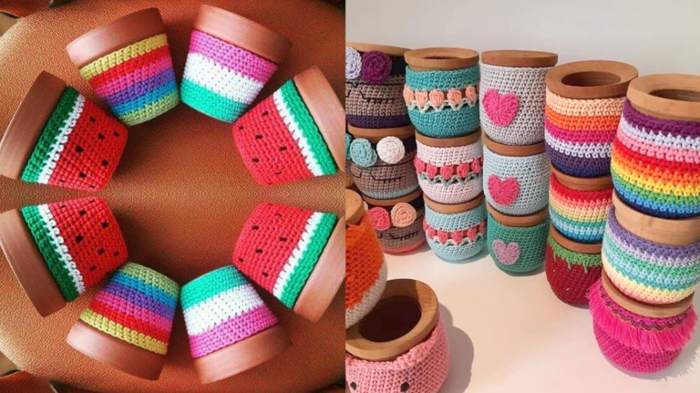 Arte e Sustentabilidade! Recicle Vasos de Plantas com Crochê