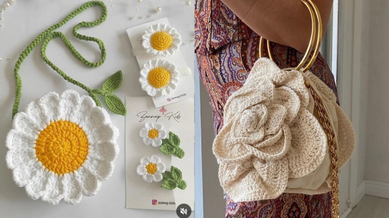 Bolsinhas de Crochê de Luxo Fofas e Delicadas para um Visual Romântico