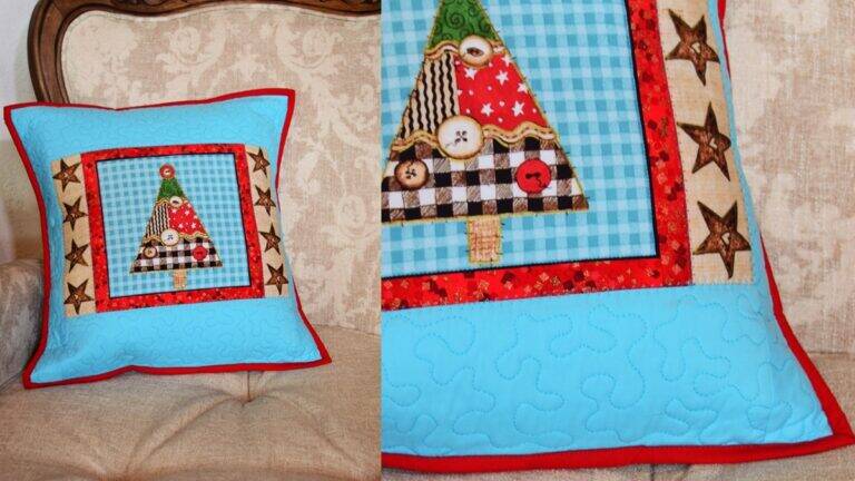 Almofada de Patchwork de Natal: Surpreenda Seus Convidados!