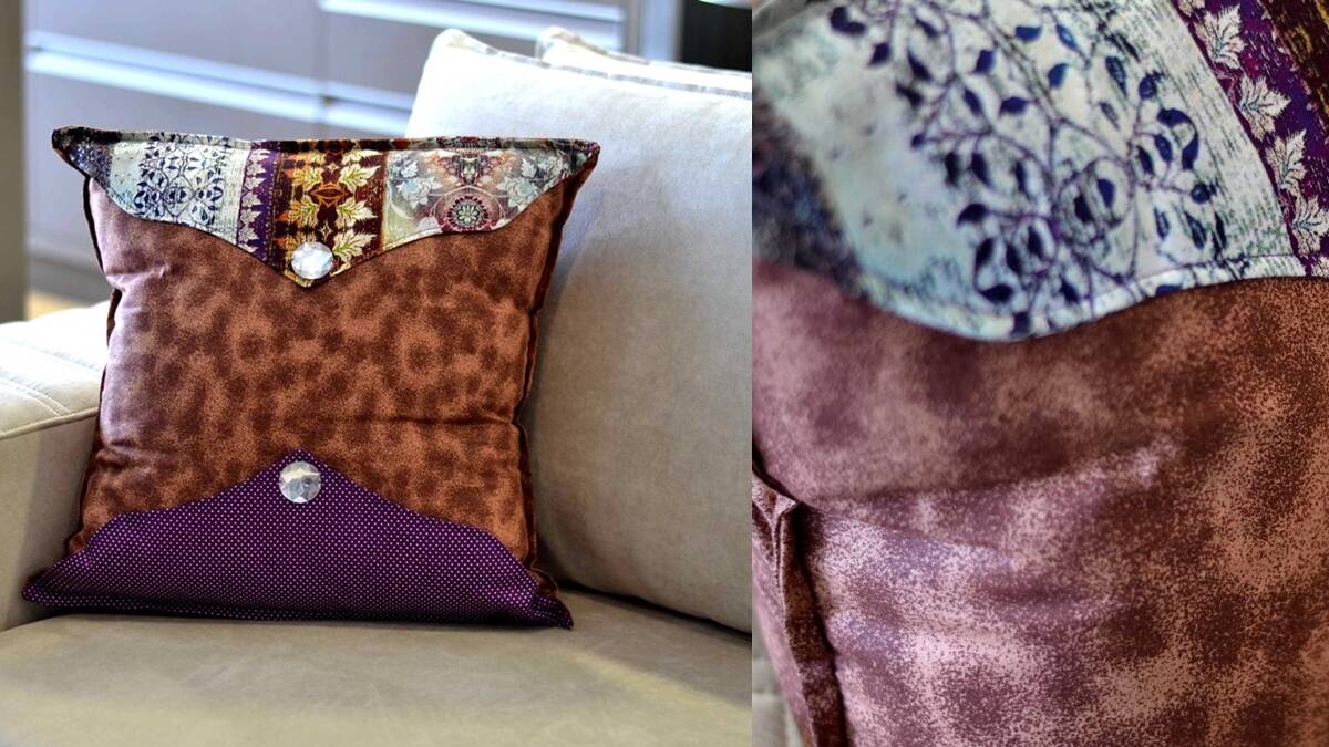almofadas em patchwork