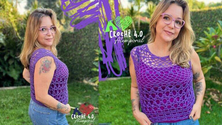 Blusa em Crochê Alegria Roxo: Como Fazer a Sua Linda Blusa?