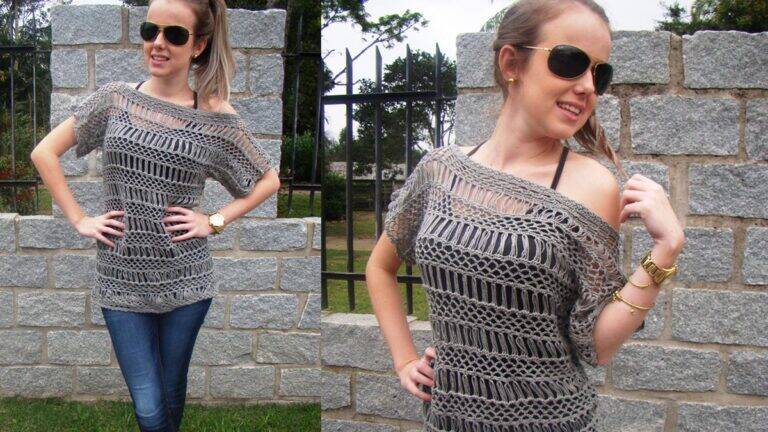 Blusa de Crochê Peruano Cinza: Como Fazer a Sua?