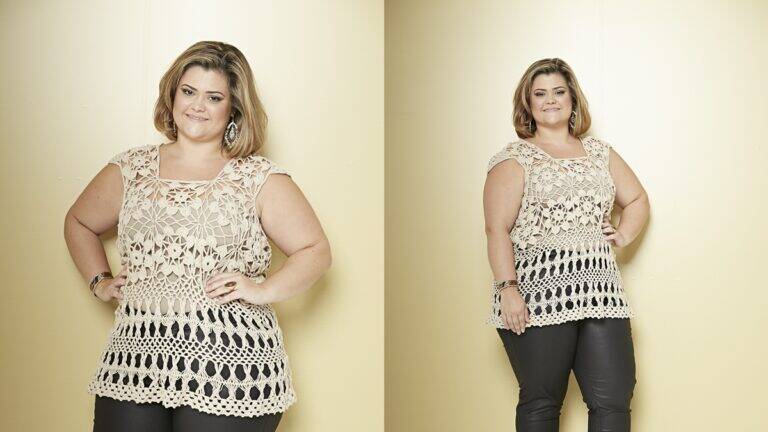 Blusa de Crochê Bege – Plus Size: Faça a Sua!